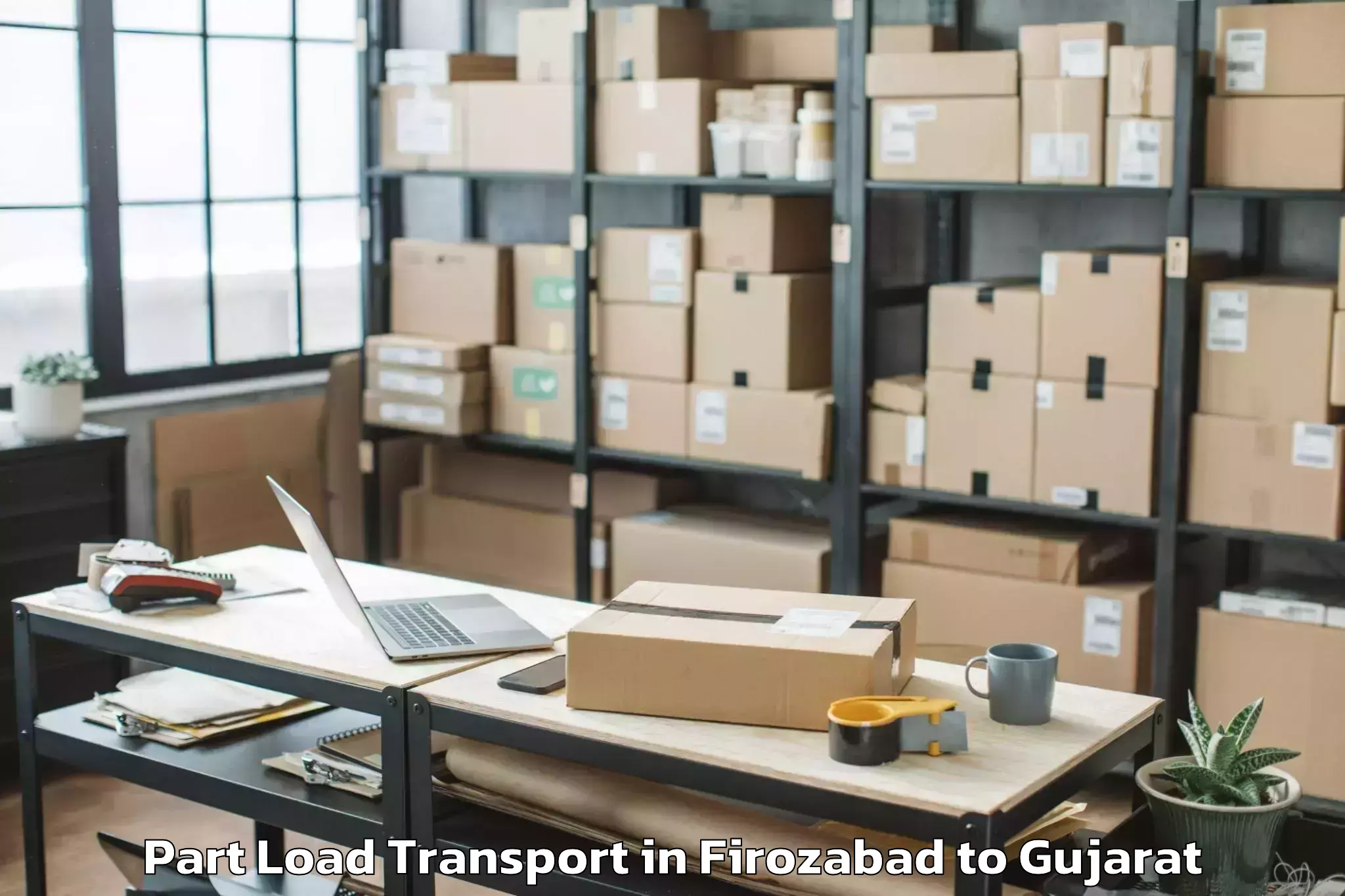 Book Your Firozabad to Lunawada Part Load Transport Today